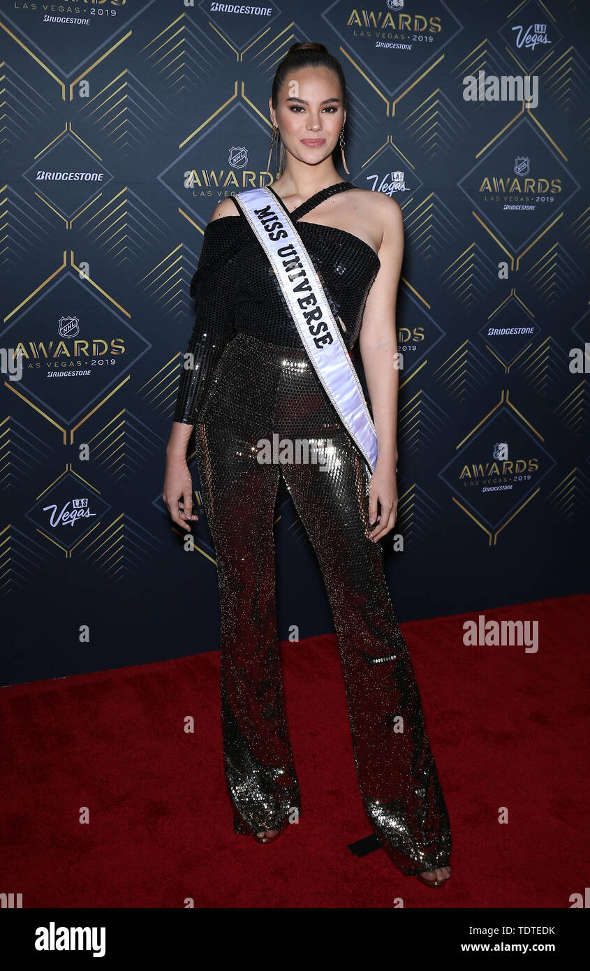 Giugno 19, 2019 - Las Vegas, NV, Stati Uniti - 19 Giugno 2019 - Las Vegas NV - Miss Universo Catriona grigio. 2019 NHL Awards Red Carpet arrivi al Mandalay Bay Events Centre. Photo credit: MJT/AdMedia (credito Immagine: © Mjt/AdMedia via ZUMA filo) Foto Stock