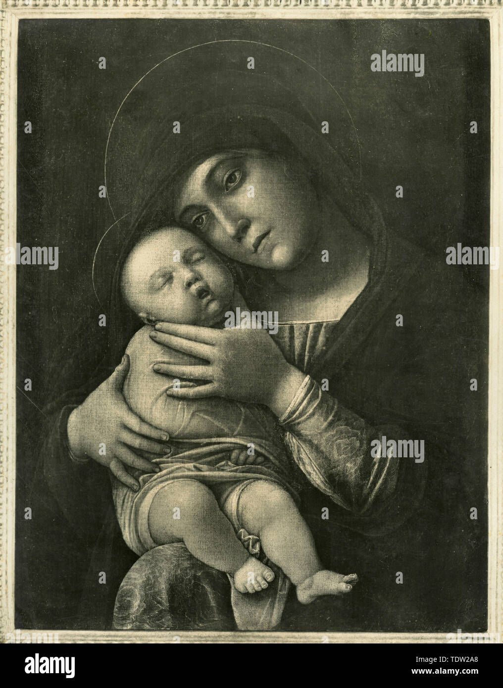 La Vergine e il bambino, il dipinto di Andrea Mantegna Foto Stock