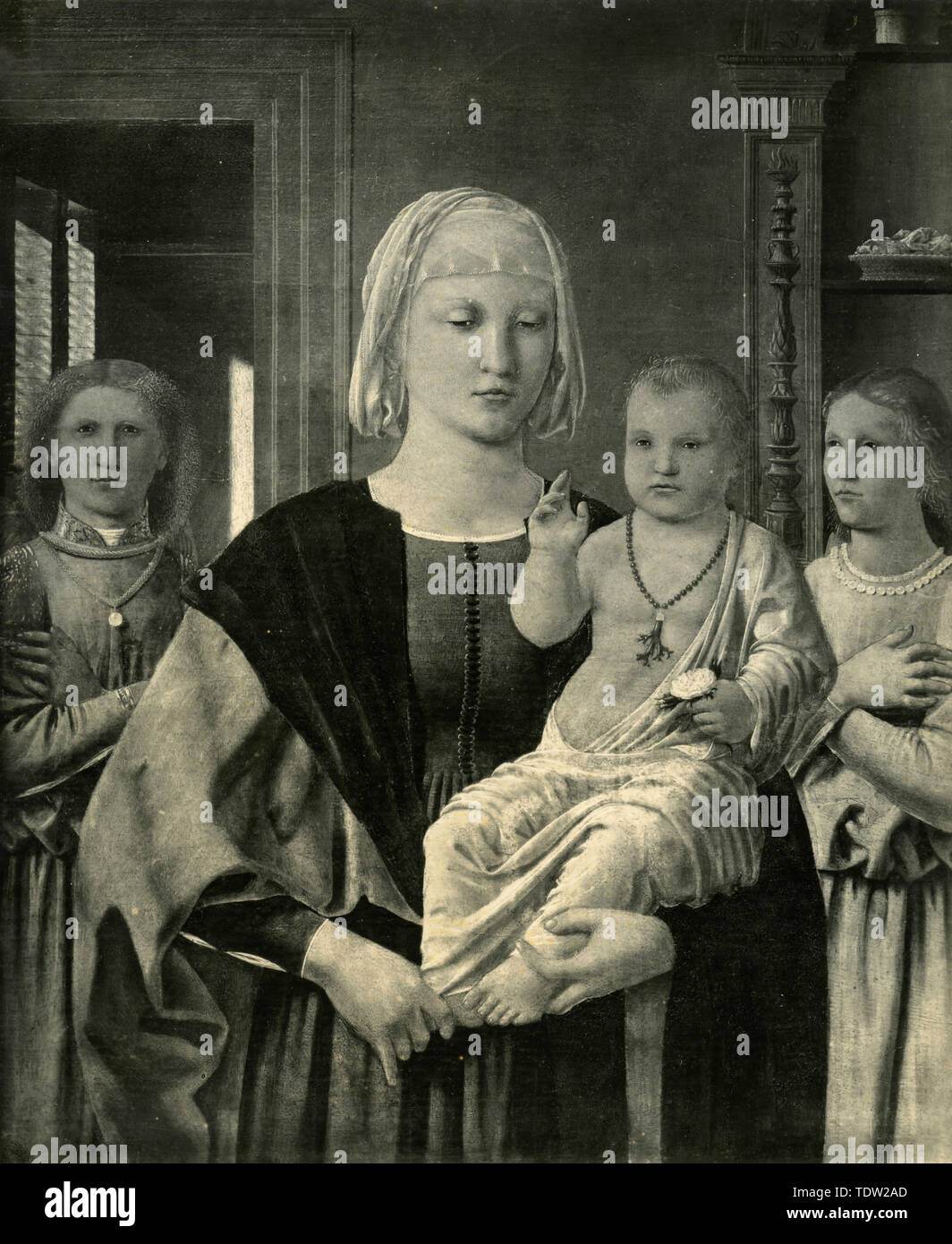 Madonna e Angeli, dipinto di Piero della Francesca Foto Stock