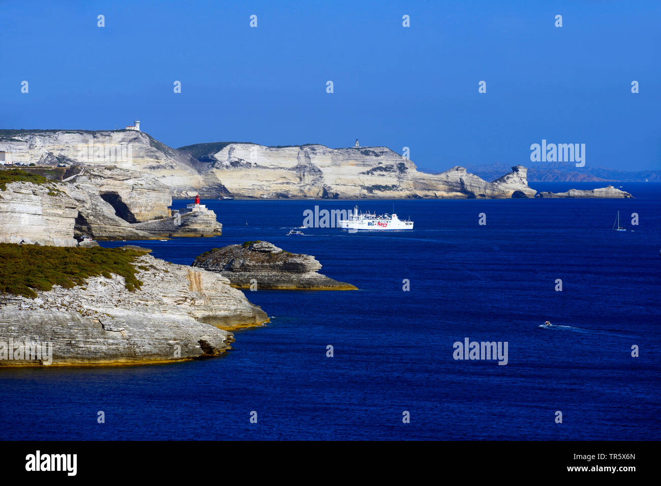 Costa vicino a Bonifacio nel sud della Corsica, cap Pertusatu, Francia, Corsica, Bonifacio Foto Stock