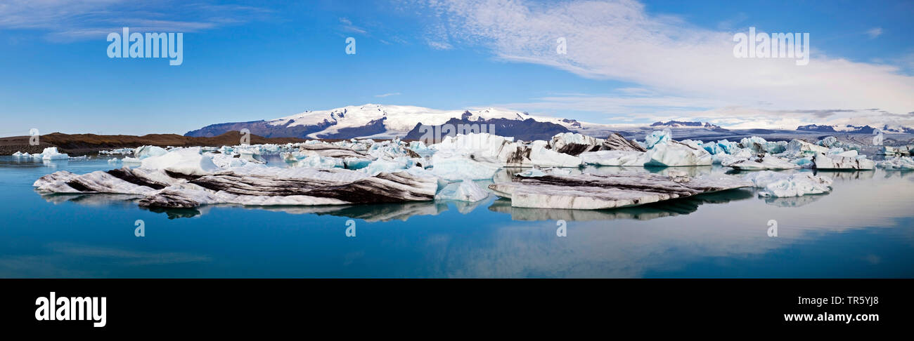 Gletscherlagune, Joekulsarlon, Vatnajoekull-Nationalpark, Islanda, Est Islanda, Hornarfjoerdur, Vatnajoekull Parco Nazionale Foto Stock