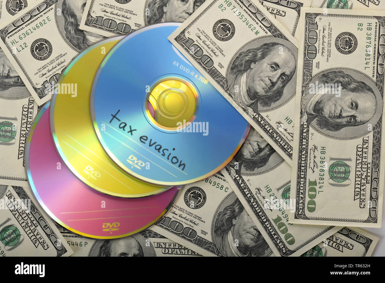 Evasione fiscale, CD con le fatture del dollaro Foto Stock