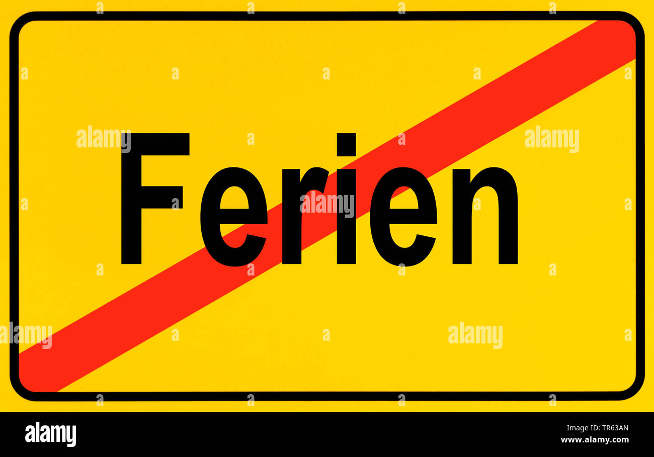 Città segno limite Ferien, vacanze, Germania Foto Stock