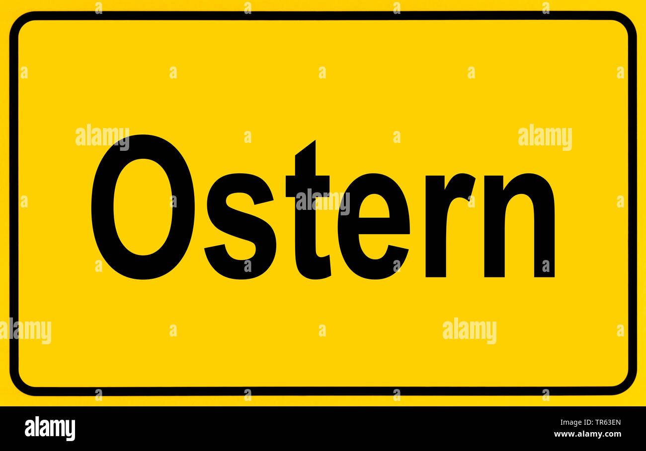 Città segno limite di Pasqua, Germania Foto Stock