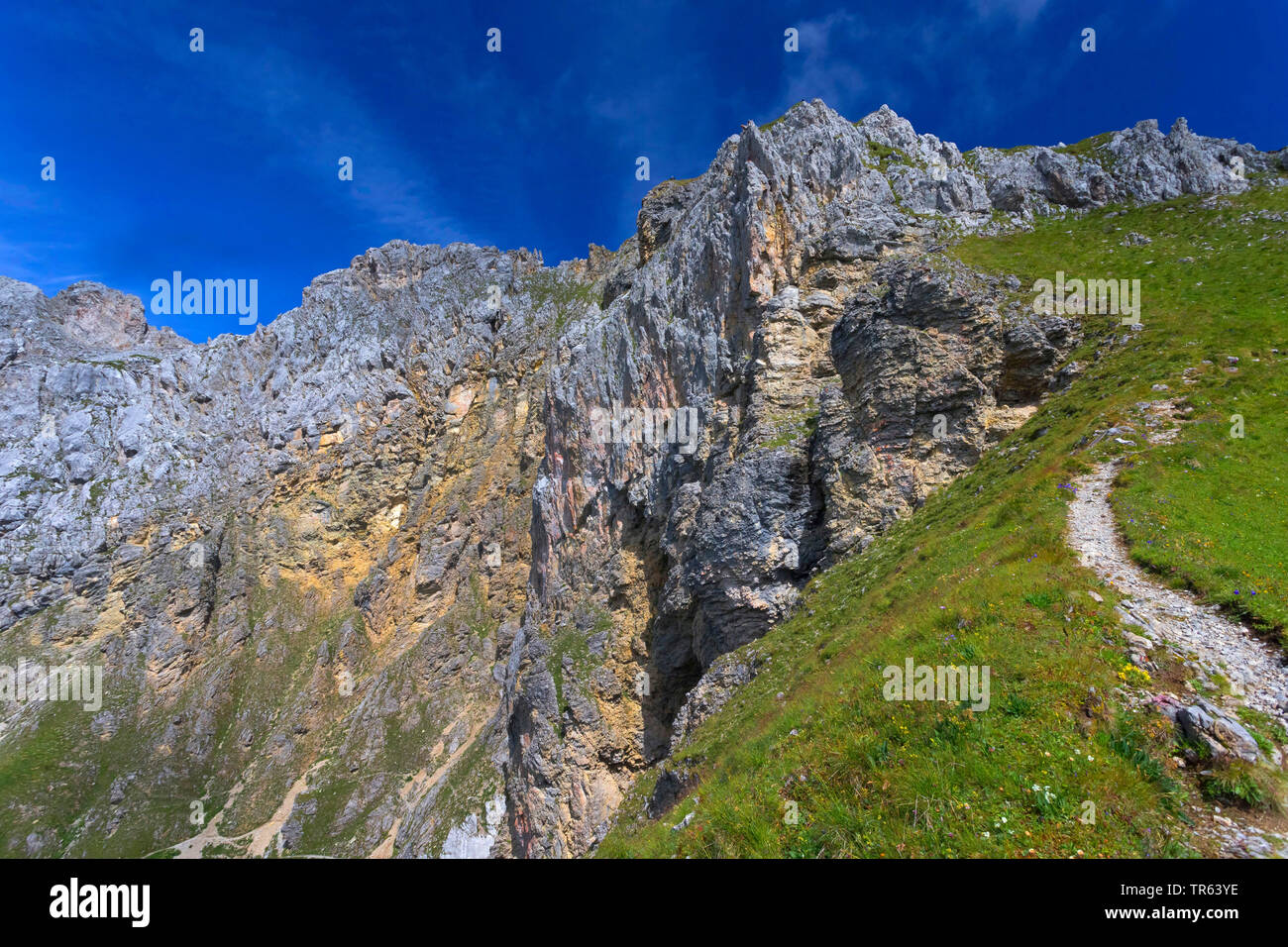 Percorso trekking in montagna Karwendel gamma, in Germania, in Baviera Foto Stock