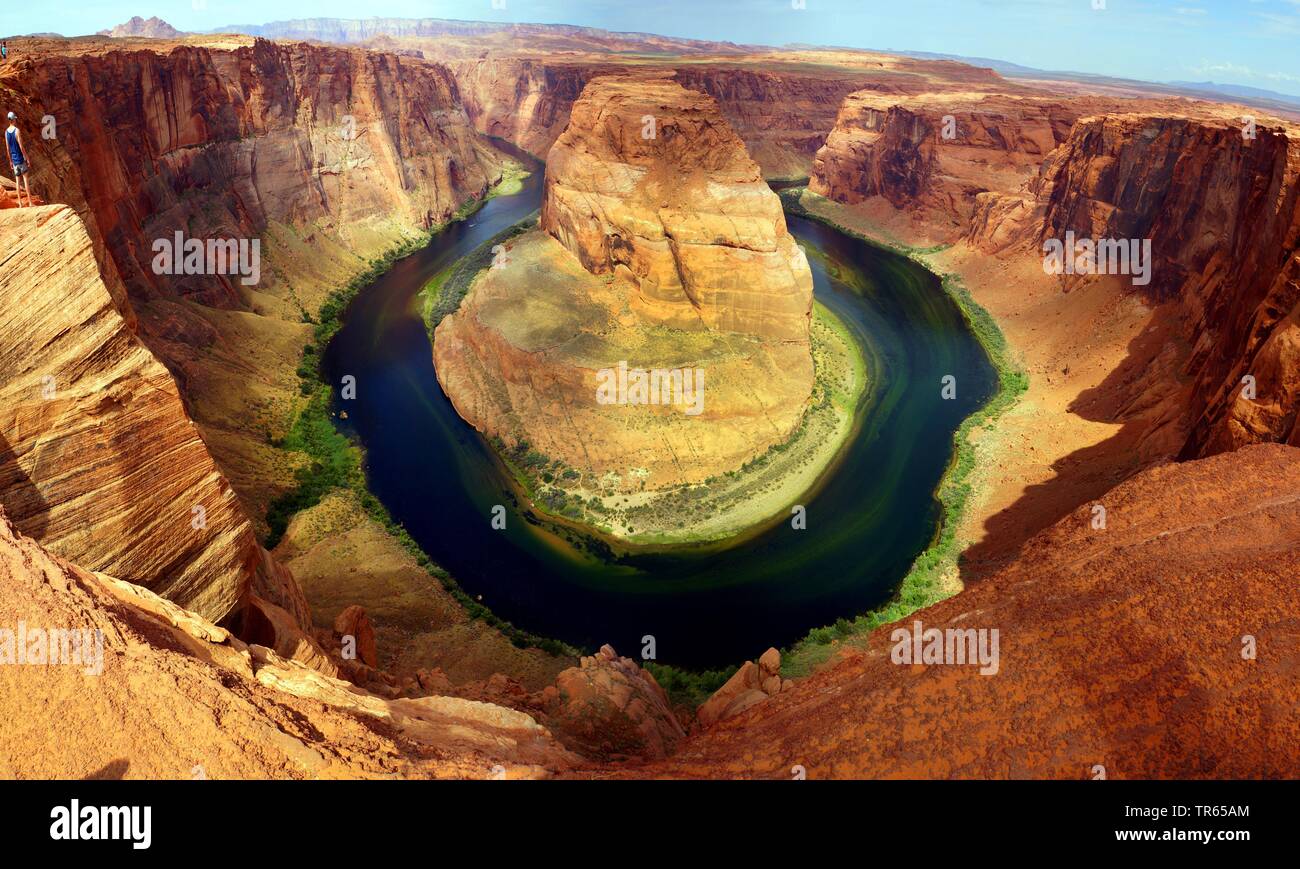 Curva a ferro di cavallo visto dal Belvedere Zona, USA, Arizona, pagina Foto Stock