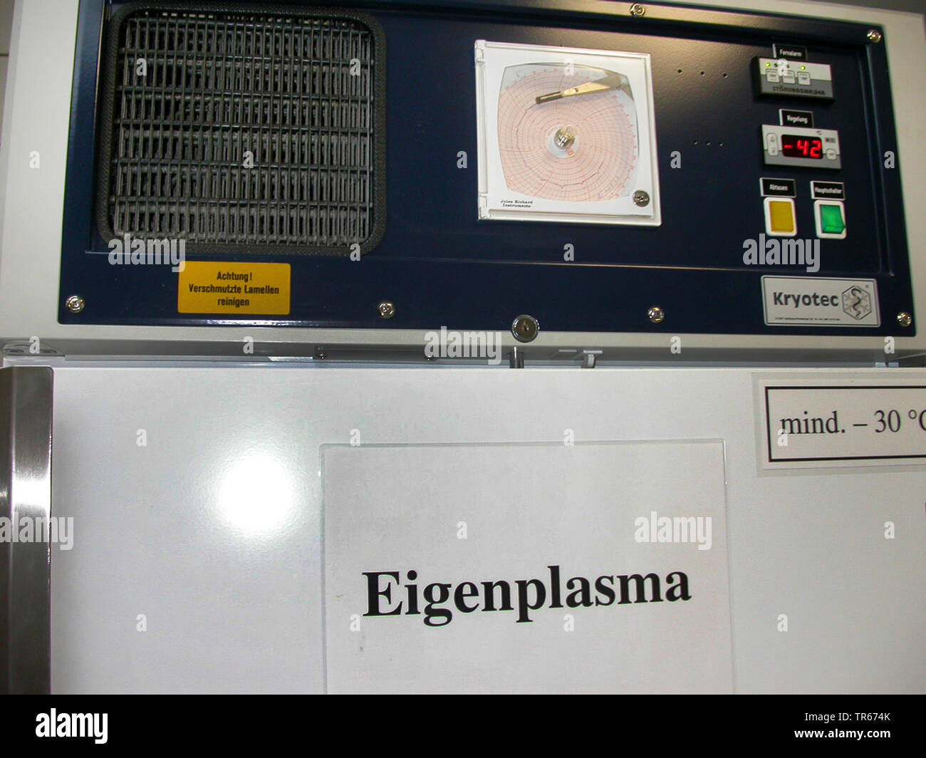 Il sangue, storage di plasma sanguigno, Germania Foto Stock