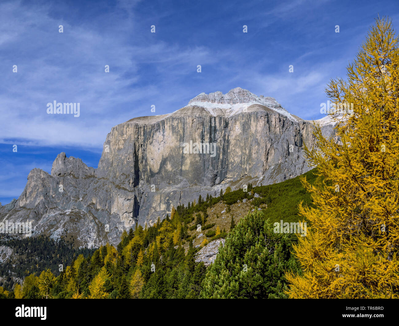 Montain paesaggio a Pordoijoch, Italia, Alto Adige, Dolomiti Foto Stock