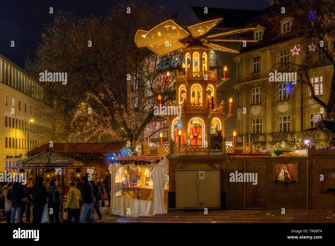 Mercatino di Natale di Monaco di Baviera, Germania, il Land della Baviera, Monaco di Baviera Foto Stock