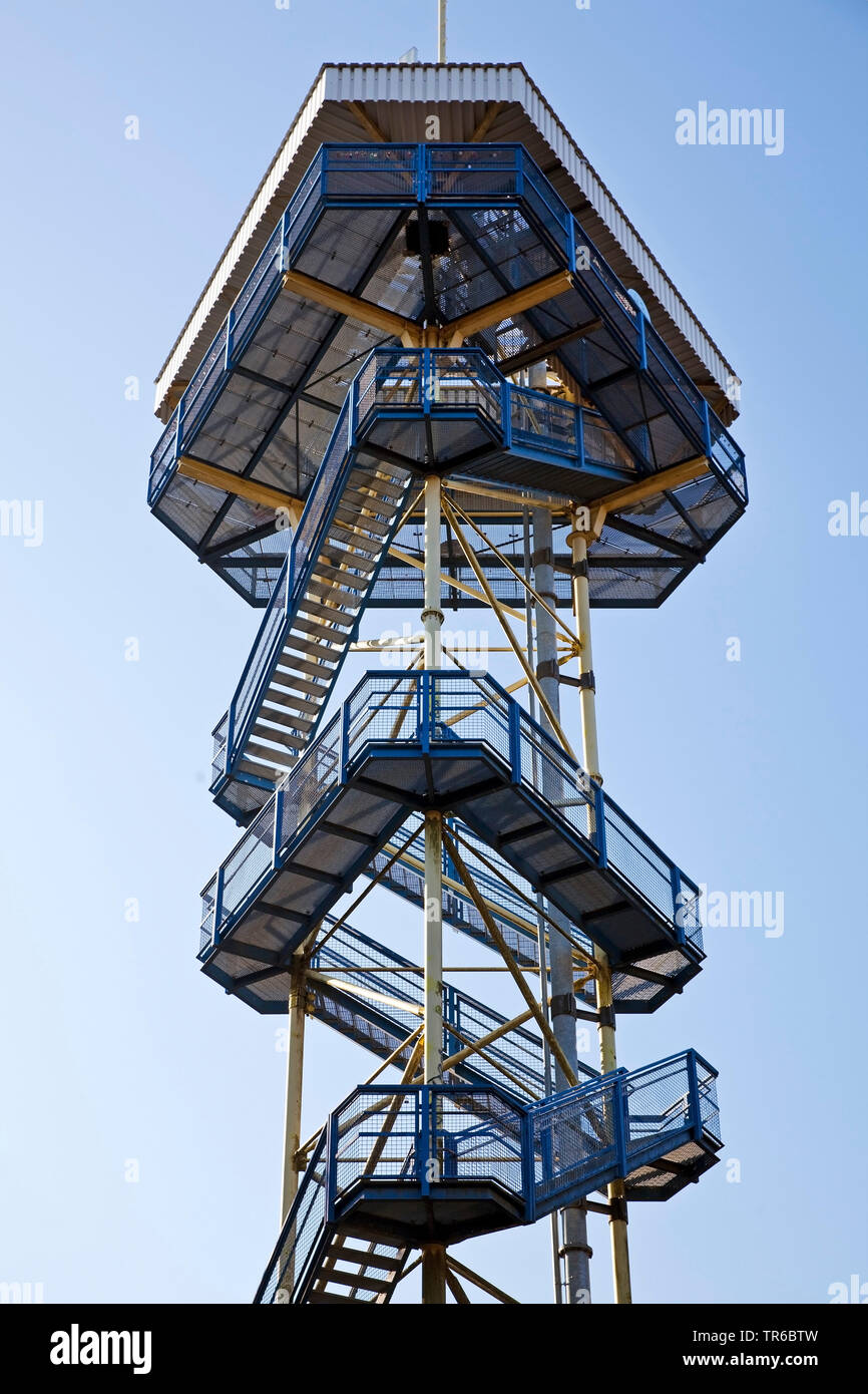 Torre di osservazione Johannesturm su Huelser Berg, in Germania, in Renania settentrionale-Vestfalia, Basso Reno, Krefeld Foto Stock