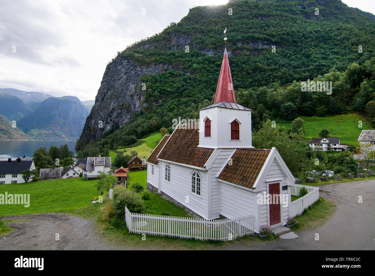 Undredal doga Chiesa, Norvegia Sogn og Fjordane, Aurland, Undredal Foto Stock