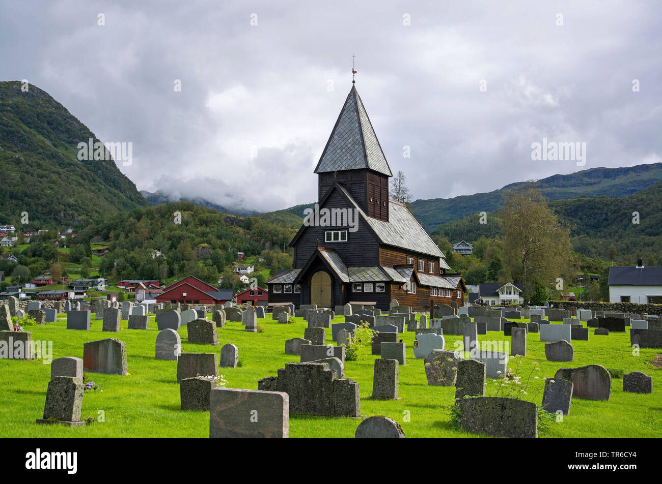 Roldal doga Chiesa, Norvegia Hordaland, Odda, Roldal Foto Stock