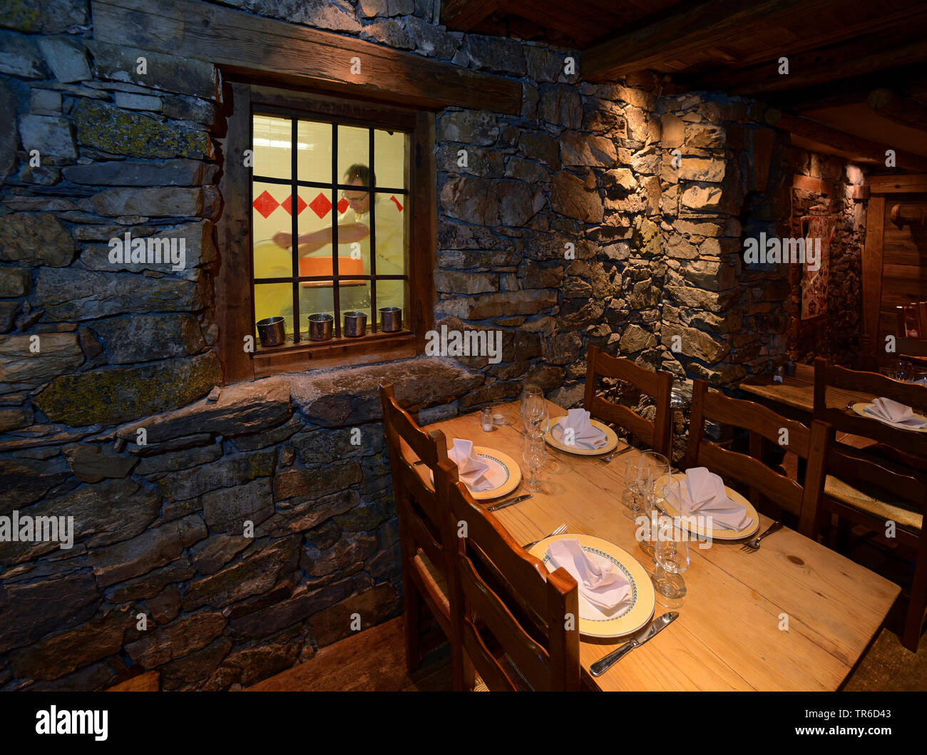 Fattoria ristorante, Francia, Savoe, Val d'Isere Foto Stock