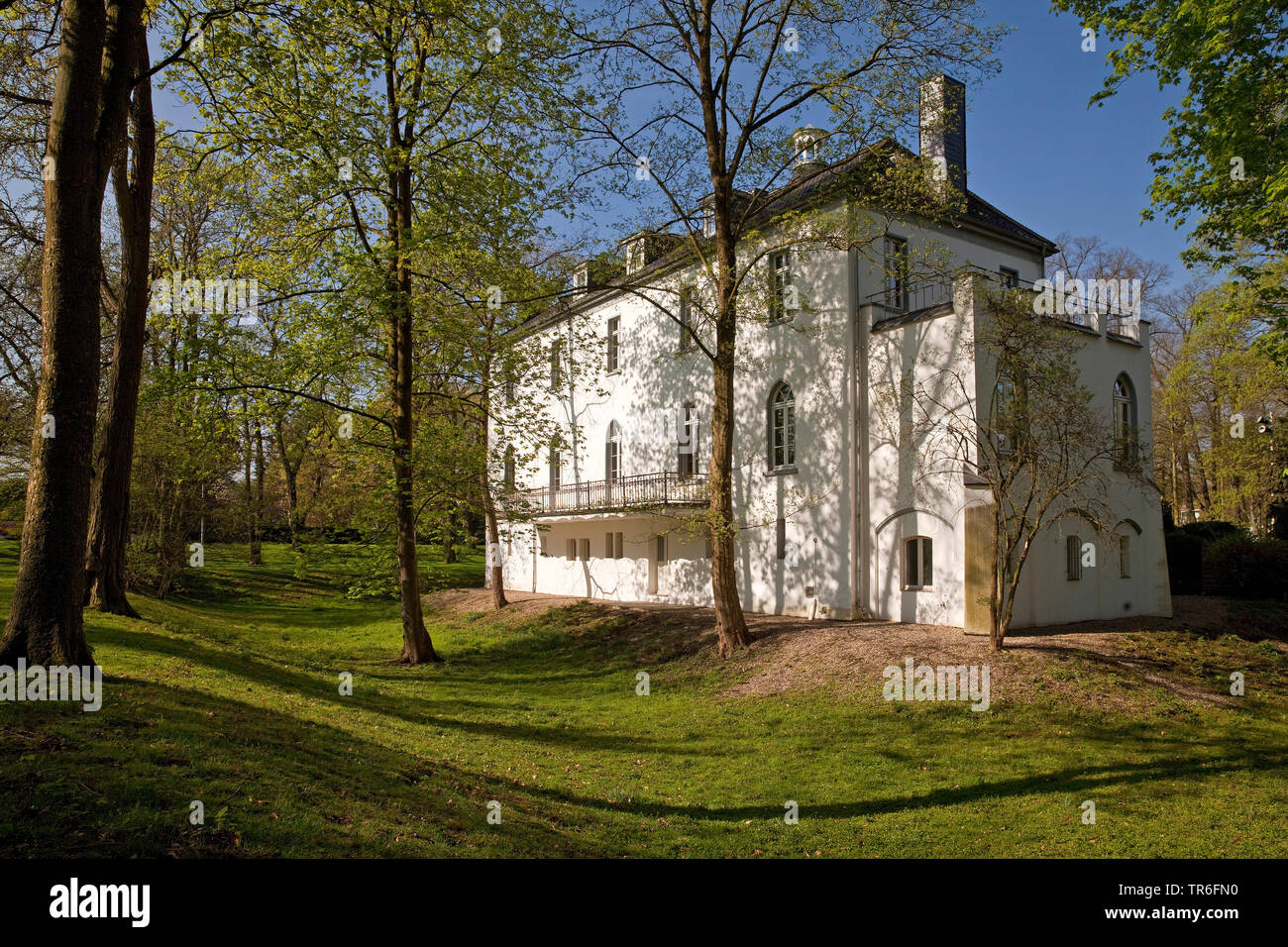 Haus Neuenhofen in primavera, in Germania, in Renania settentrionale-Vestfalia, Basso Reno, Krefeld Foto Stock