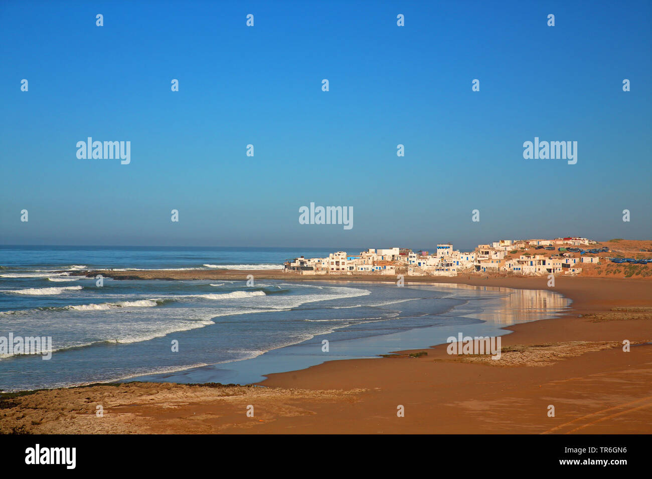 Villaggio di Pescatori Tifnite, Marocco, Souss Massa National Park, Tifnite Foto Stock