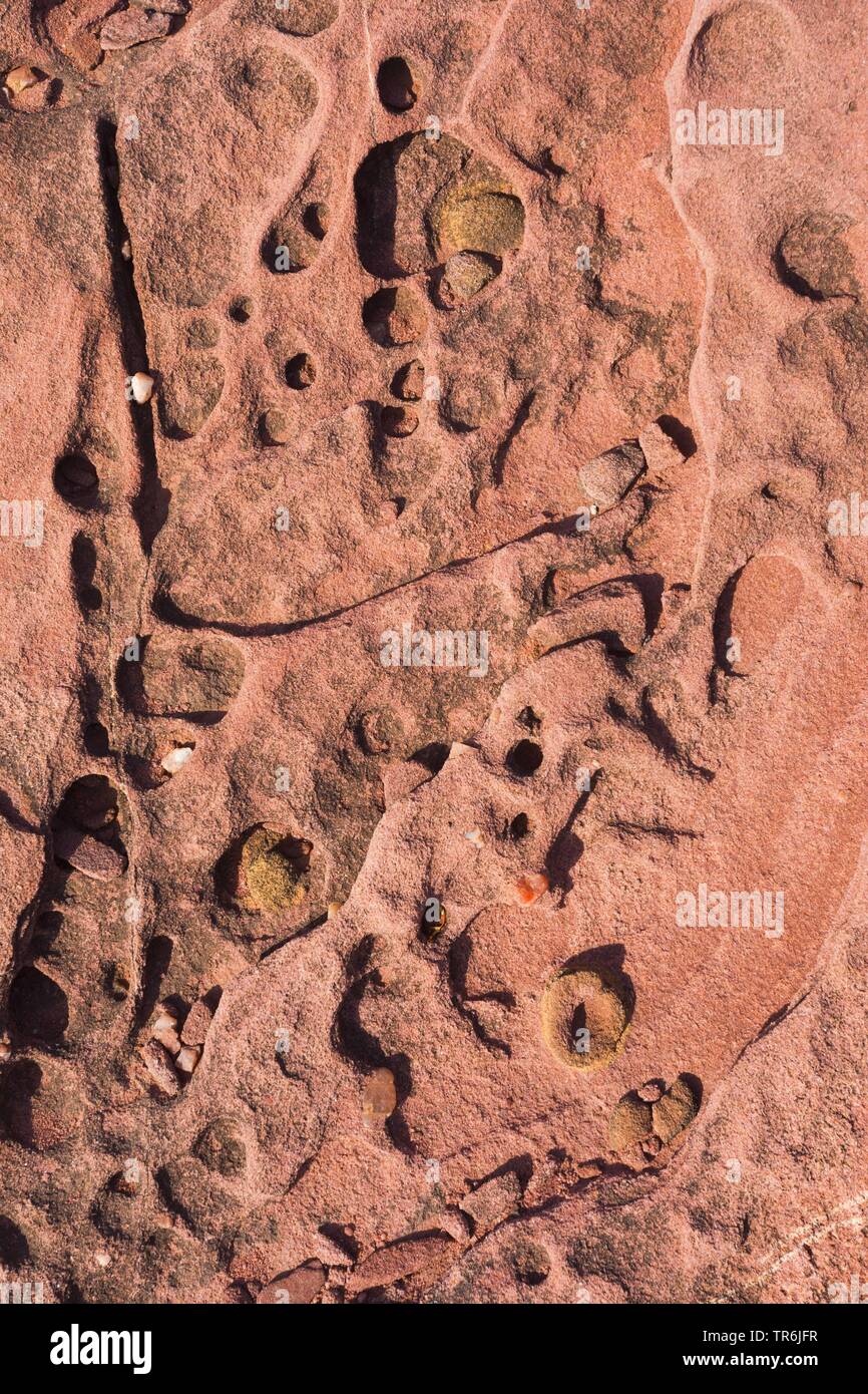 Strutture in roccia della baia di Porto Ferro, Italia, Sardegna, Alghero Foto Stock