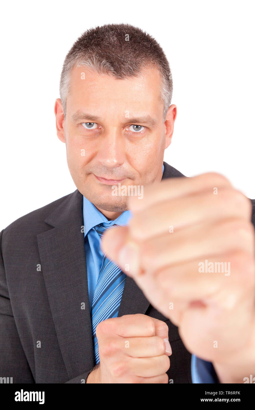Business man pugilato, Germania Foto Stock