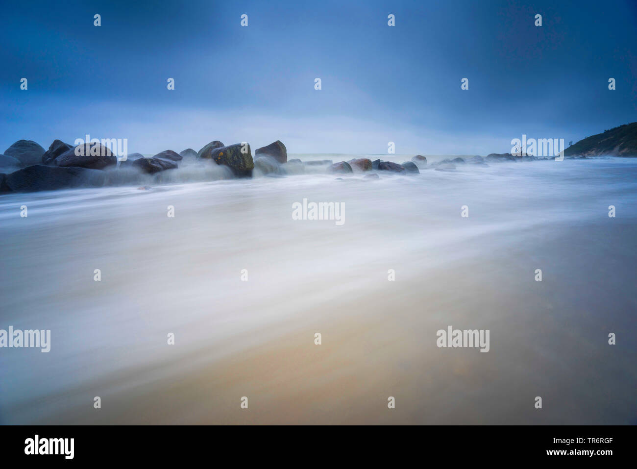 Tempesta sul Mar Baltico, Germania, Meclemburgo-Pomerania, Prerow Foto Stock