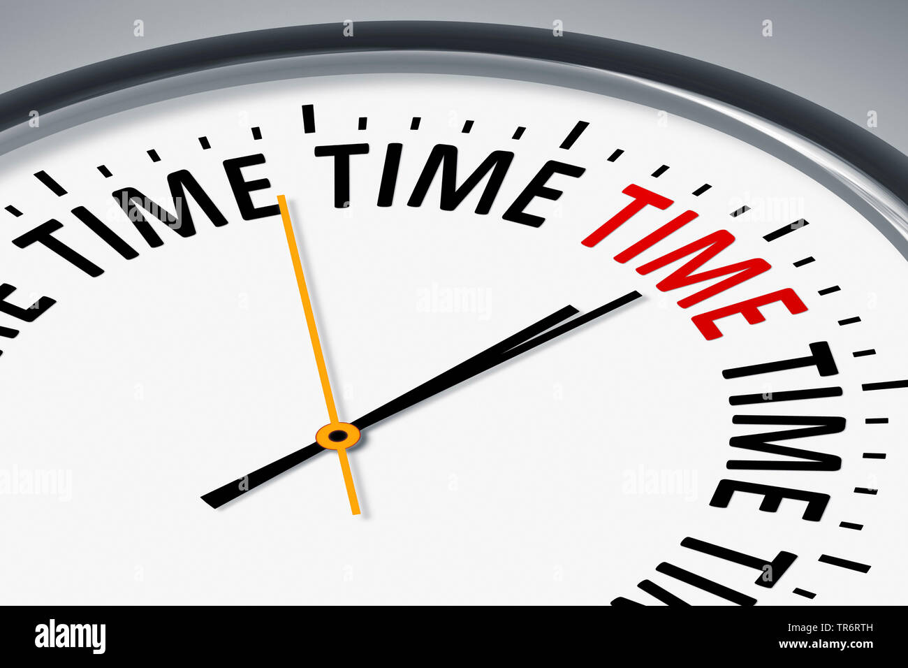Orologio con titolo inglese tempo Foto Stock