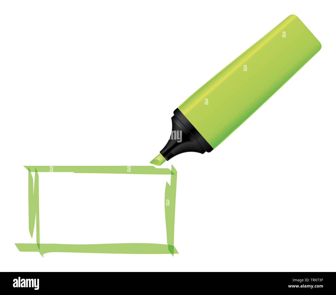 Neon verde marcatore di testo Foto Stock