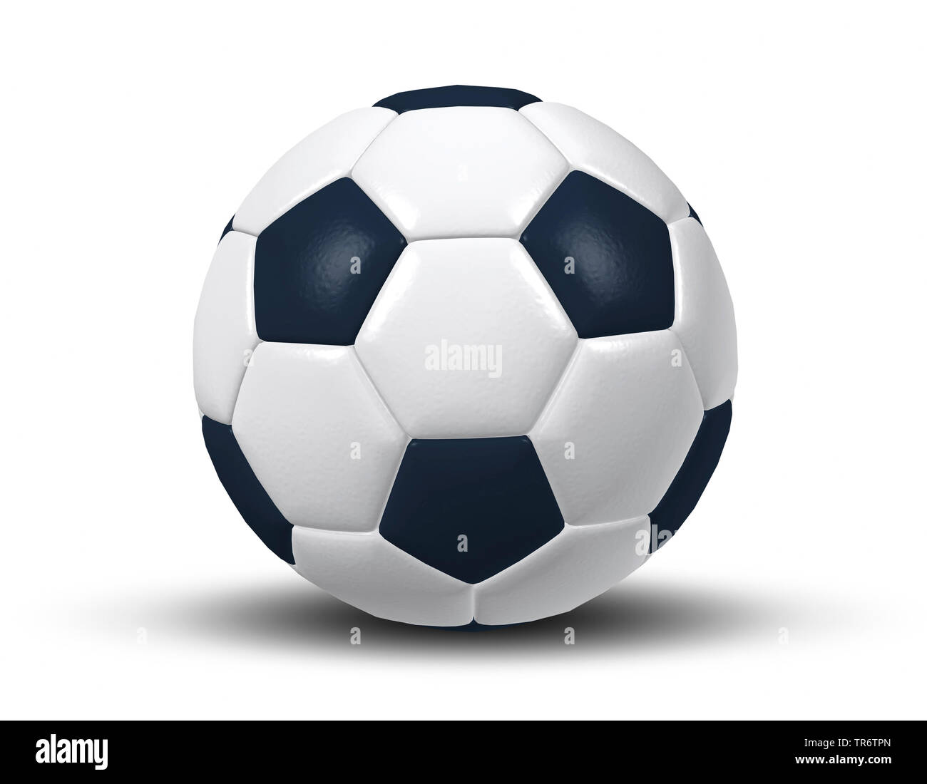 Tipico isolato in bianco e nero soccer ball, computer graphic Foto Stock