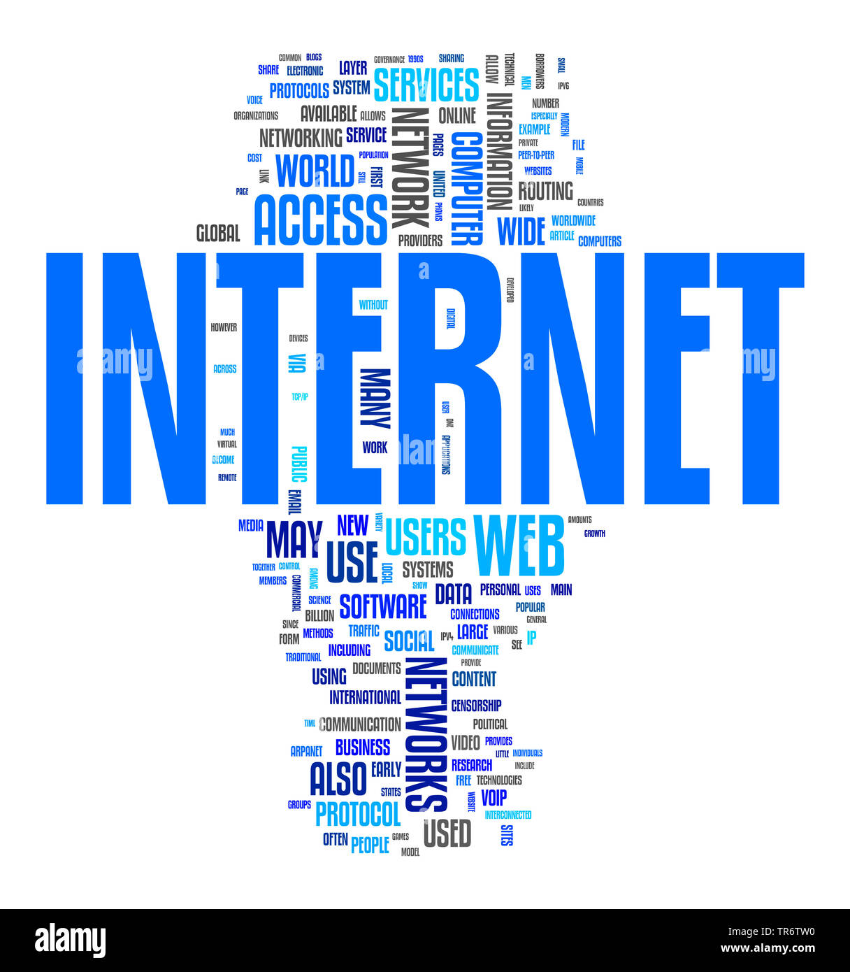 Tag cloud sul tema di Internet Foto Stock