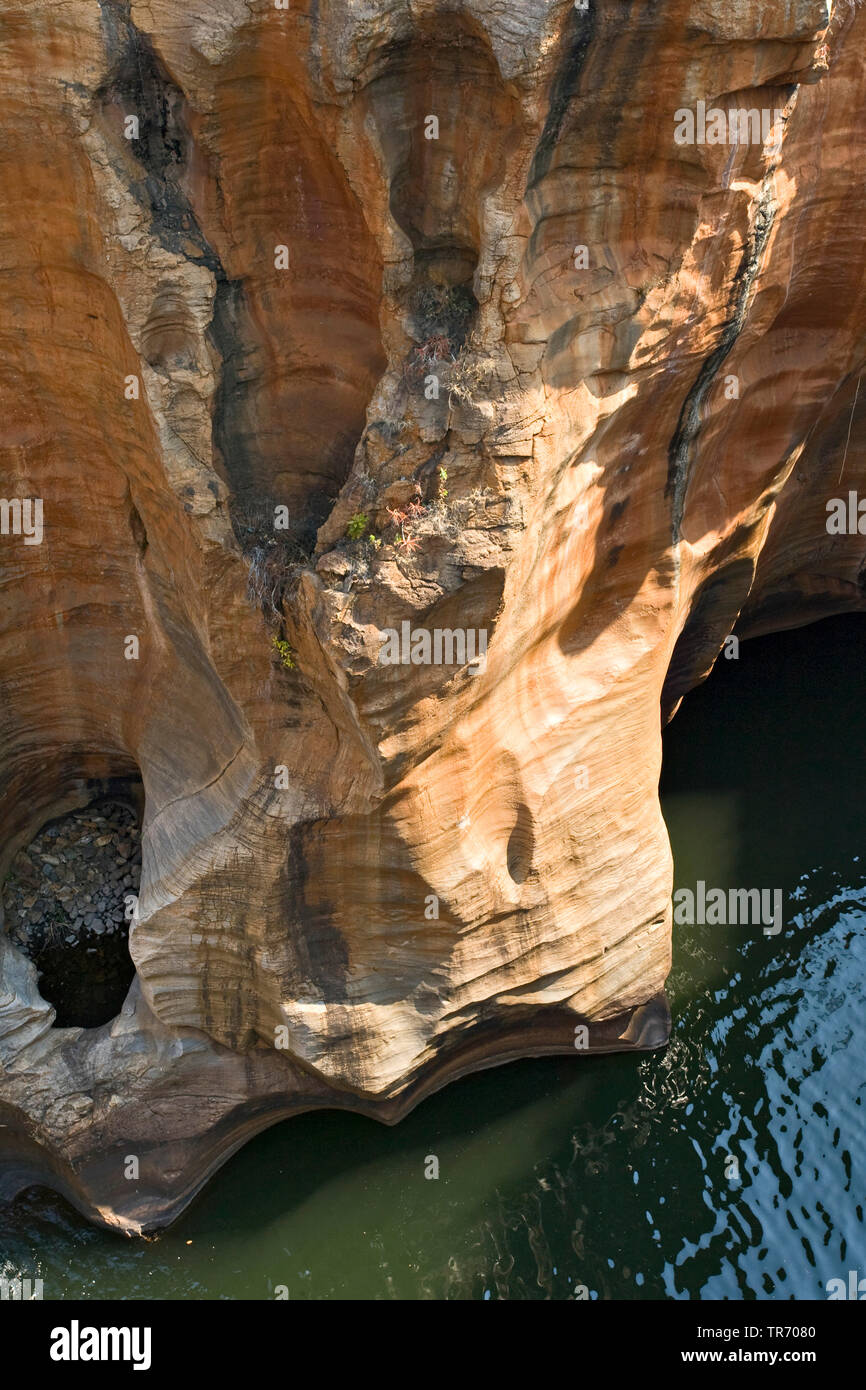 Bourke's Luck buche, vista aerea, Sud Africa - Mpumalanga Blyde River Canyon Riserva Naturale, Moremela Foto Stock