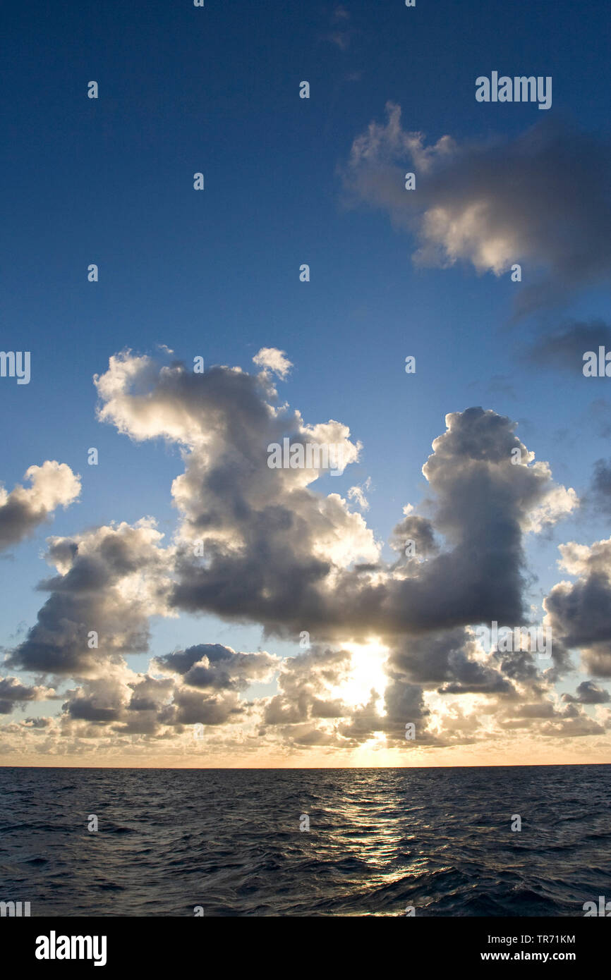 Cielo nuvoloso sopra il mare del Nord, Paesi Bassi Foto Stock