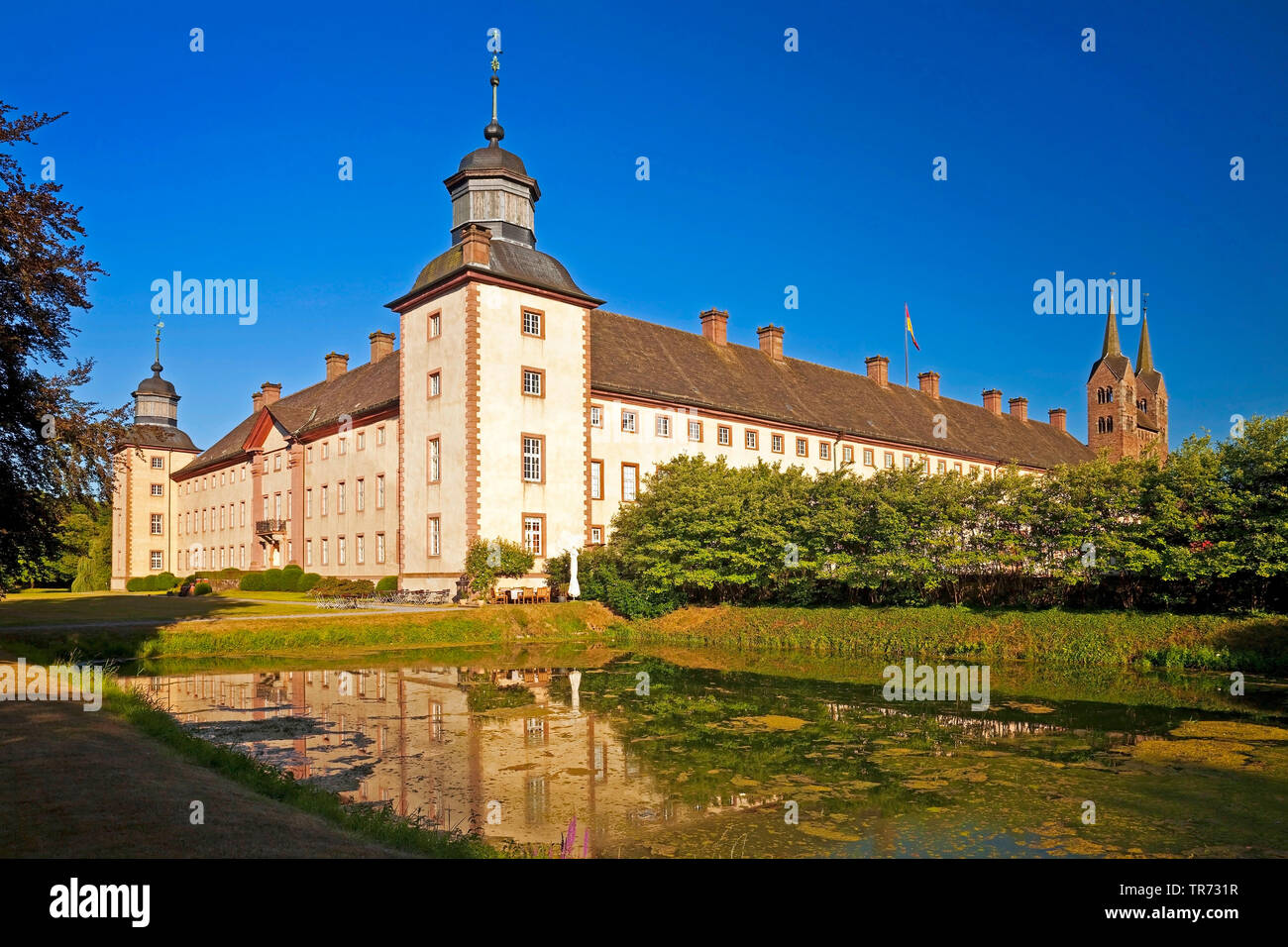 Abbazia imperiale di Corvey, in Germania, in Renania settentrionale-Vestfalia, East Westfalia, Hoexter Foto Stock