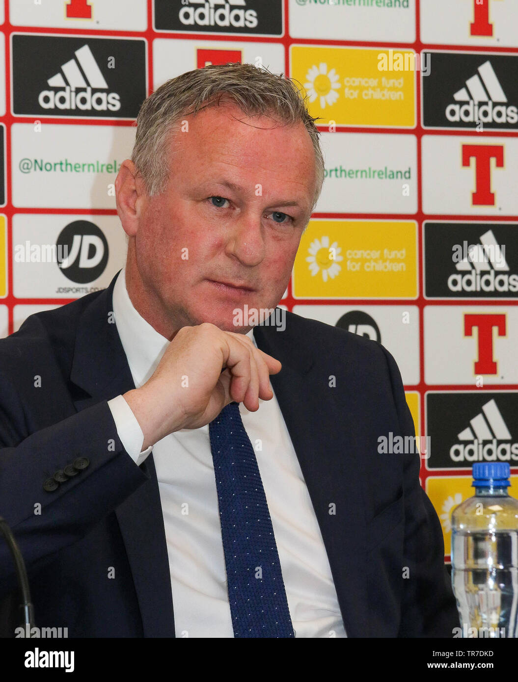 Stadio Nazionale al Windsor Park di Belfast, Irlanda del Nord, Regno Unito. Il 30 maggio 2019. Irlanda del Nord manager Michael O'Neill chiamato la sua squadra per il prossimo campionato UEFA EURO 2020 giochi di qualificazione contro l'Estonia (in Tallinn Sabato 08 Giugno) e la Bielorussia (Borisov, Martedì 11 Giugno). Irlanda del Nord attualmente top GRUPPO C con sei punti da due giochi. Credito: David Hunter/Alamy Live News. Foto Stock