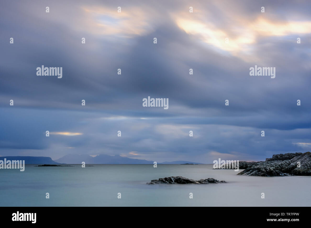 La vista costiera a Arisaig nel nord ovest della Scozia. Foto Stock