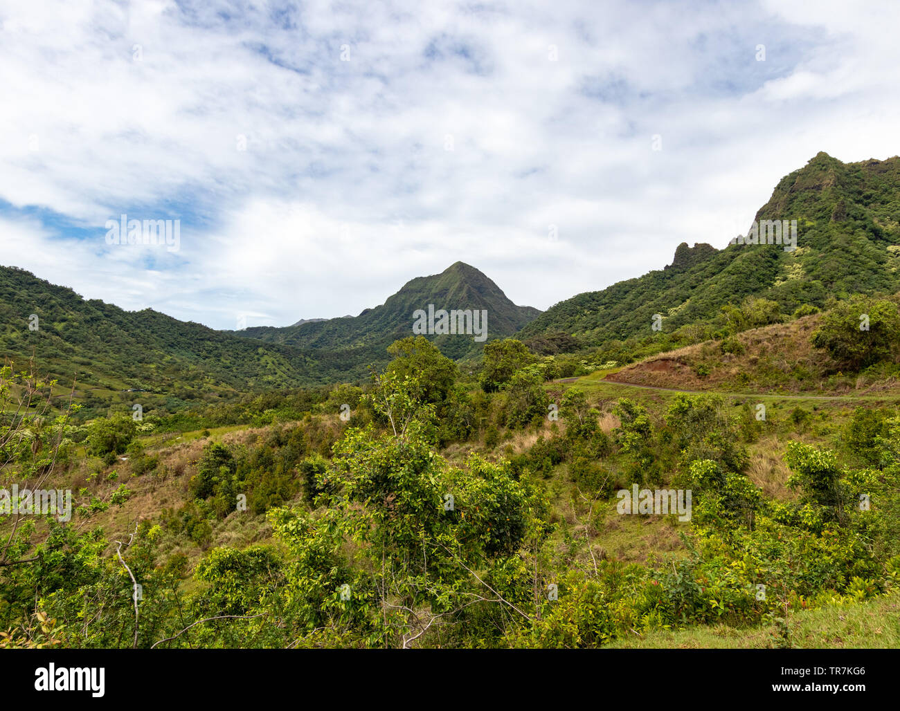 Esplorare il Ka'a'AWA Valley per Atv se ottenete una chance a Kualoa Ranch di Oahu Foto Stock