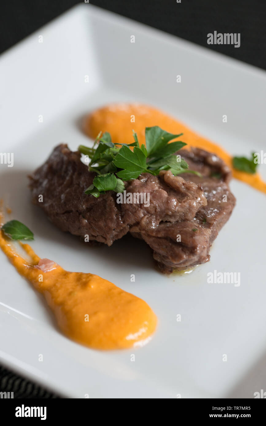 Presa iberica, cibo andaluso Foto Stock