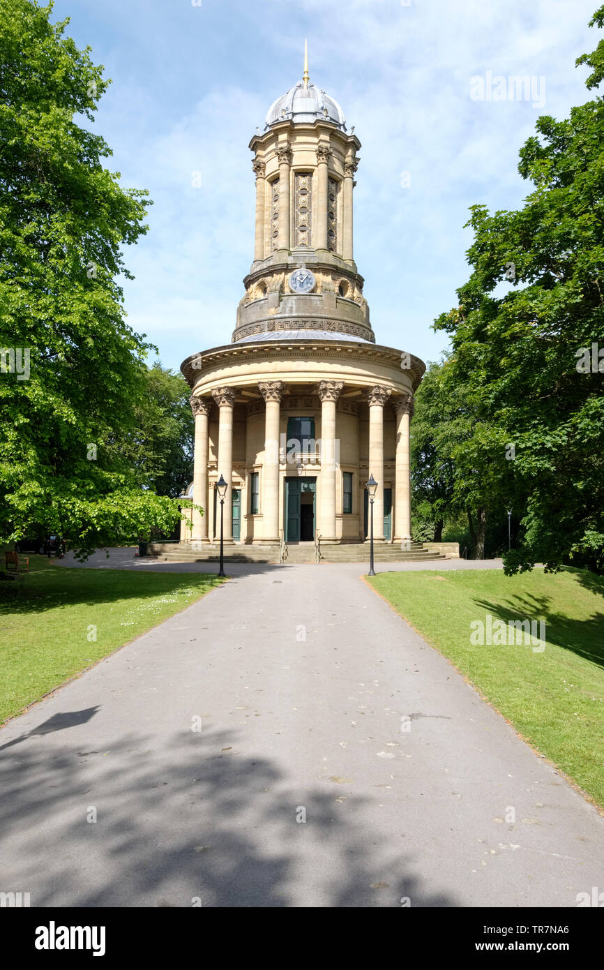 Saltaire Regno Chiesa Riformata, un grado 1 edificio elencato, sito del patrimonio mondiale di Saltaire, nello Yorkshire, Regno Unito Foto Stock
