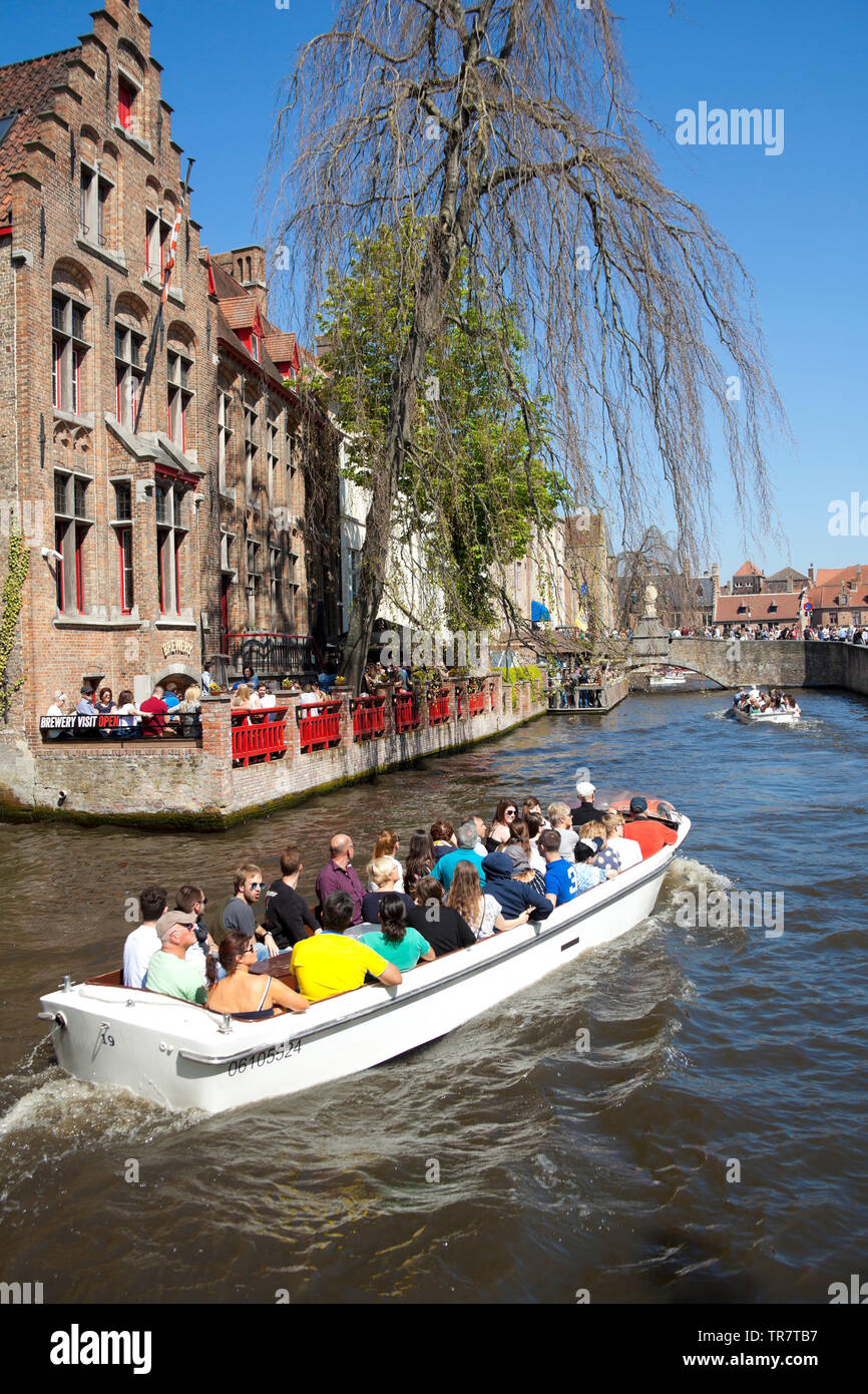 Bruges, gita in barca, Belgio, Europa Foto Stock