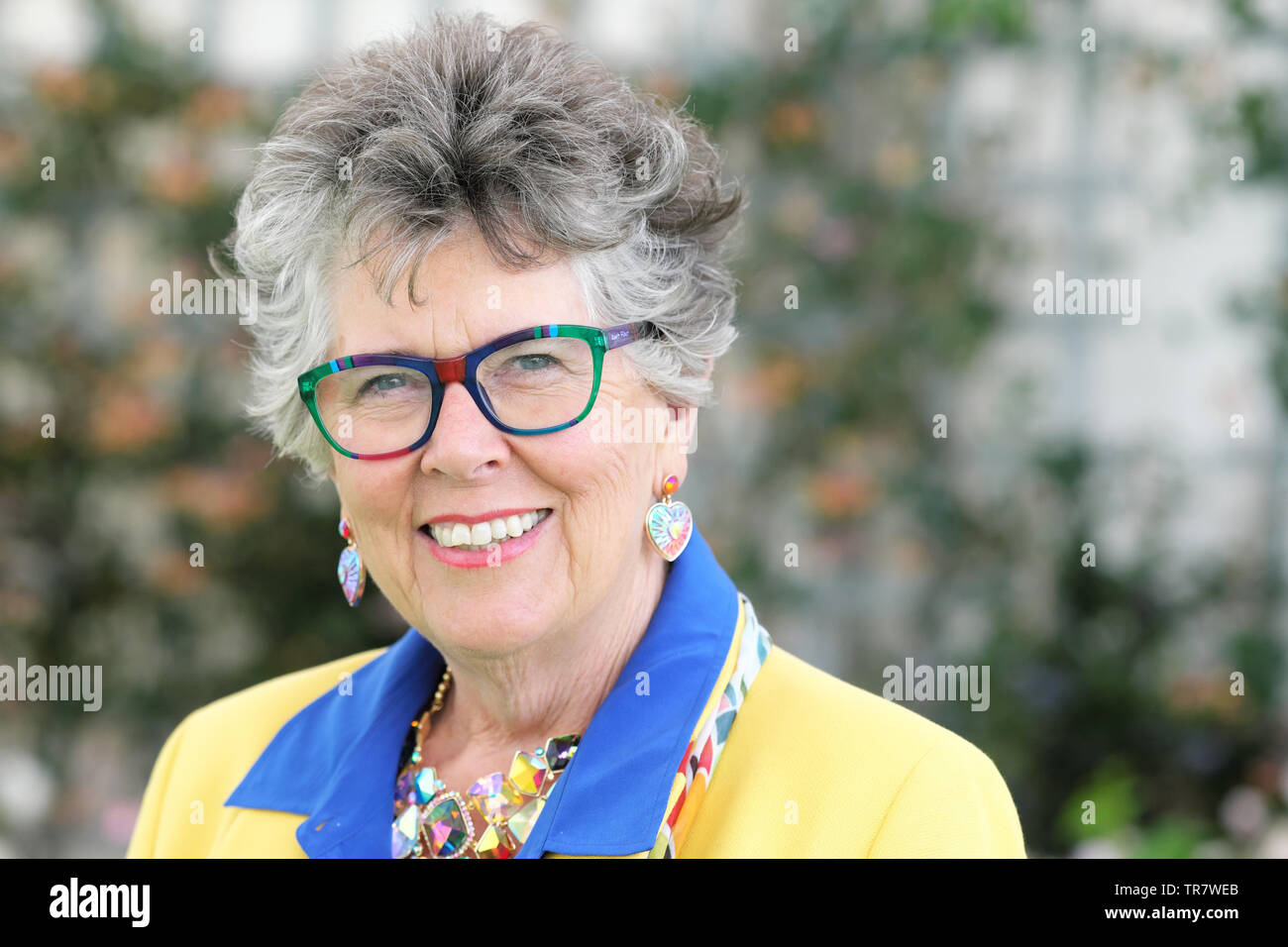 Festival di fieno, Hay on Wye, Powys, Wales, Regno Unito - Giovedì 30 Maggio 2019 - Prue Leith autore e presentatore di cucina presso il Festival di fieno per parlare del suo romanzo e cibo libri. Foto Steven Maggio / Alamy Live News Foto Stock