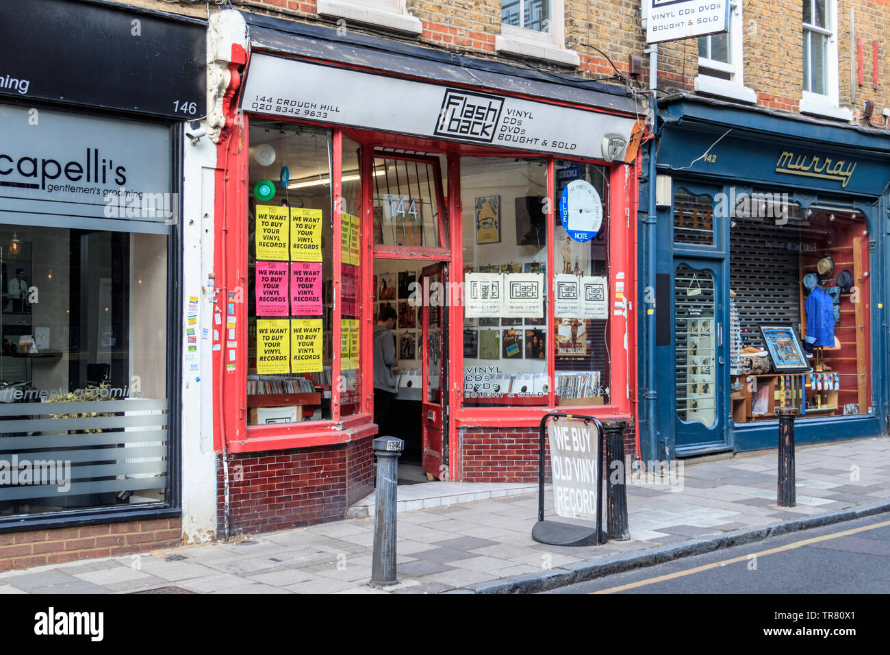 Flashback record shop in Crouch End, London, Regno Unito Foto Stock