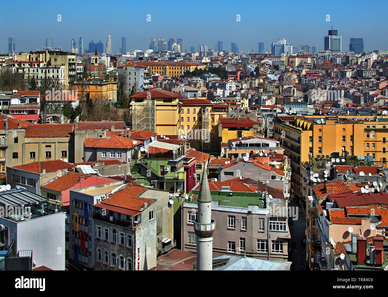La vecchia e la nuova Istanbul in uno Foto Stock