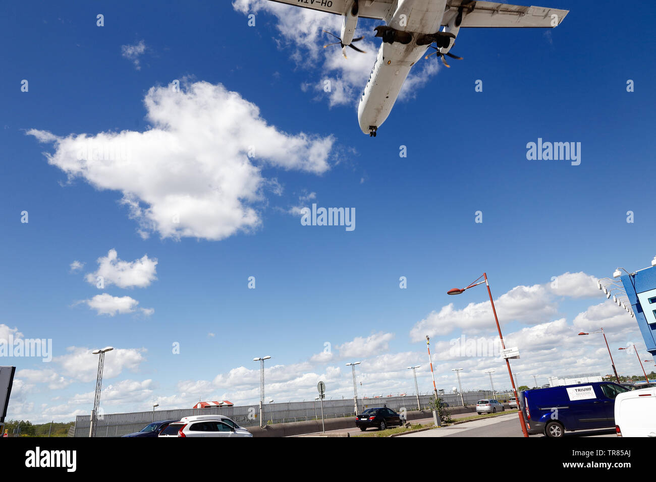 Stoccolma, Svezia - 29 Maggio 2019: un doppio motore turbopro ATR 72 aereo di linea di passeggeri in servizio per la società finlandese NORRA Nordic compagnie aeree regionali un Foto Stock