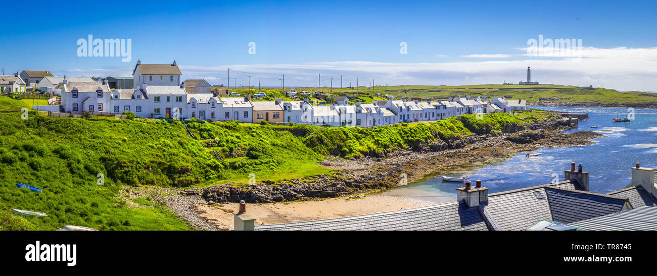 Panorama di Portnahaven, isola di Islay, Scozia Foto Stock