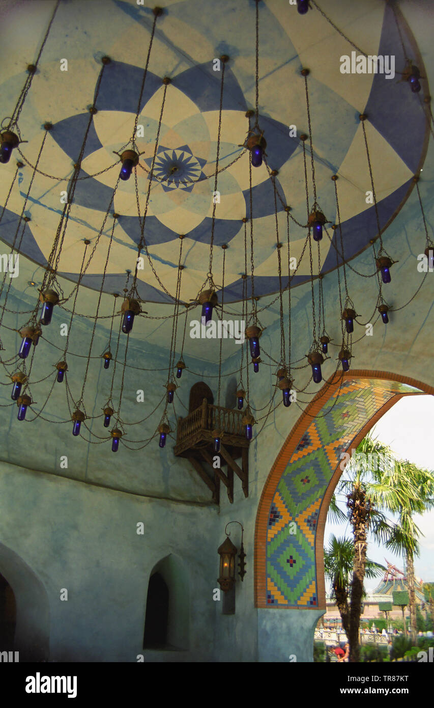 Mock-up di una fiction: Agrabah, Aladdin's città, Le Passage Enchanté d'Aladdin, Disneyland Park, Parigi, Francia Foto Stock