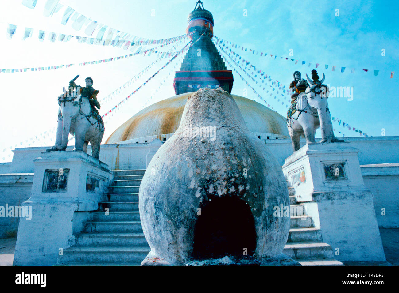 Stupa Boudhanath,Kathmandu, Nepal Foto Stock