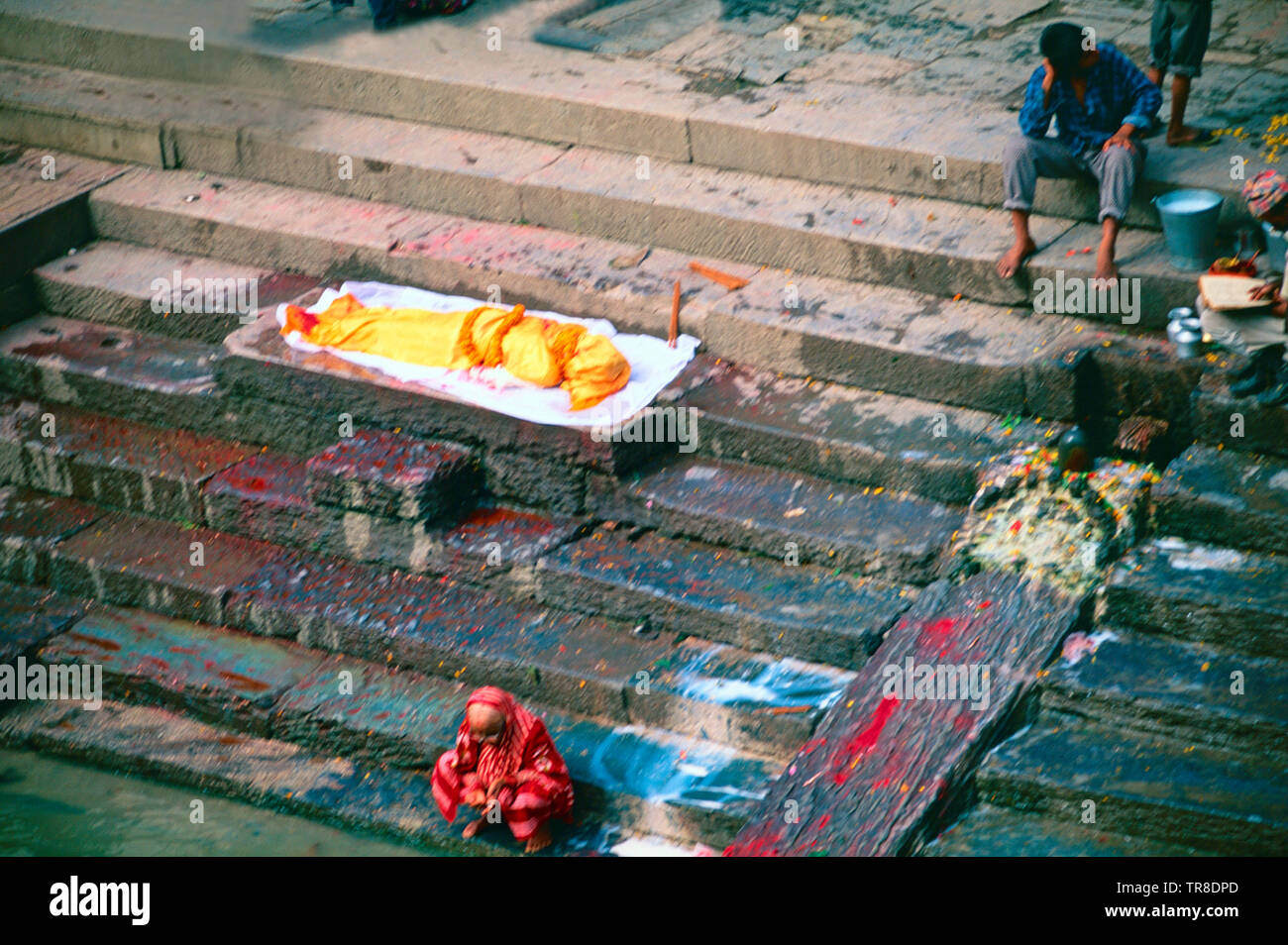 La cremazione,Tempio di Pashupatinath,Kathmandu Foto Stock