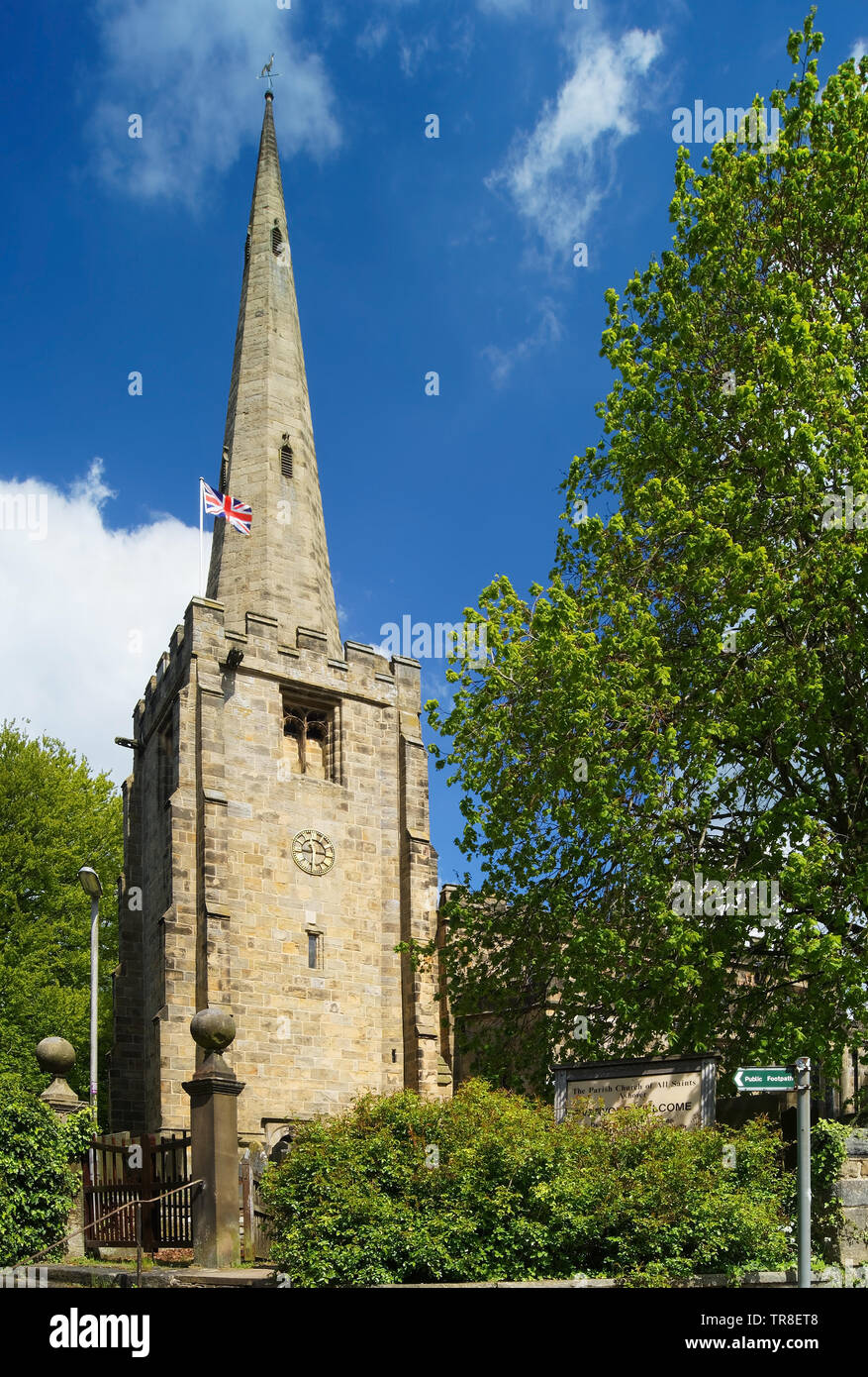 UK,Derbyshire,Ashover,Chiesa di Tutti i Santi Foto Stock