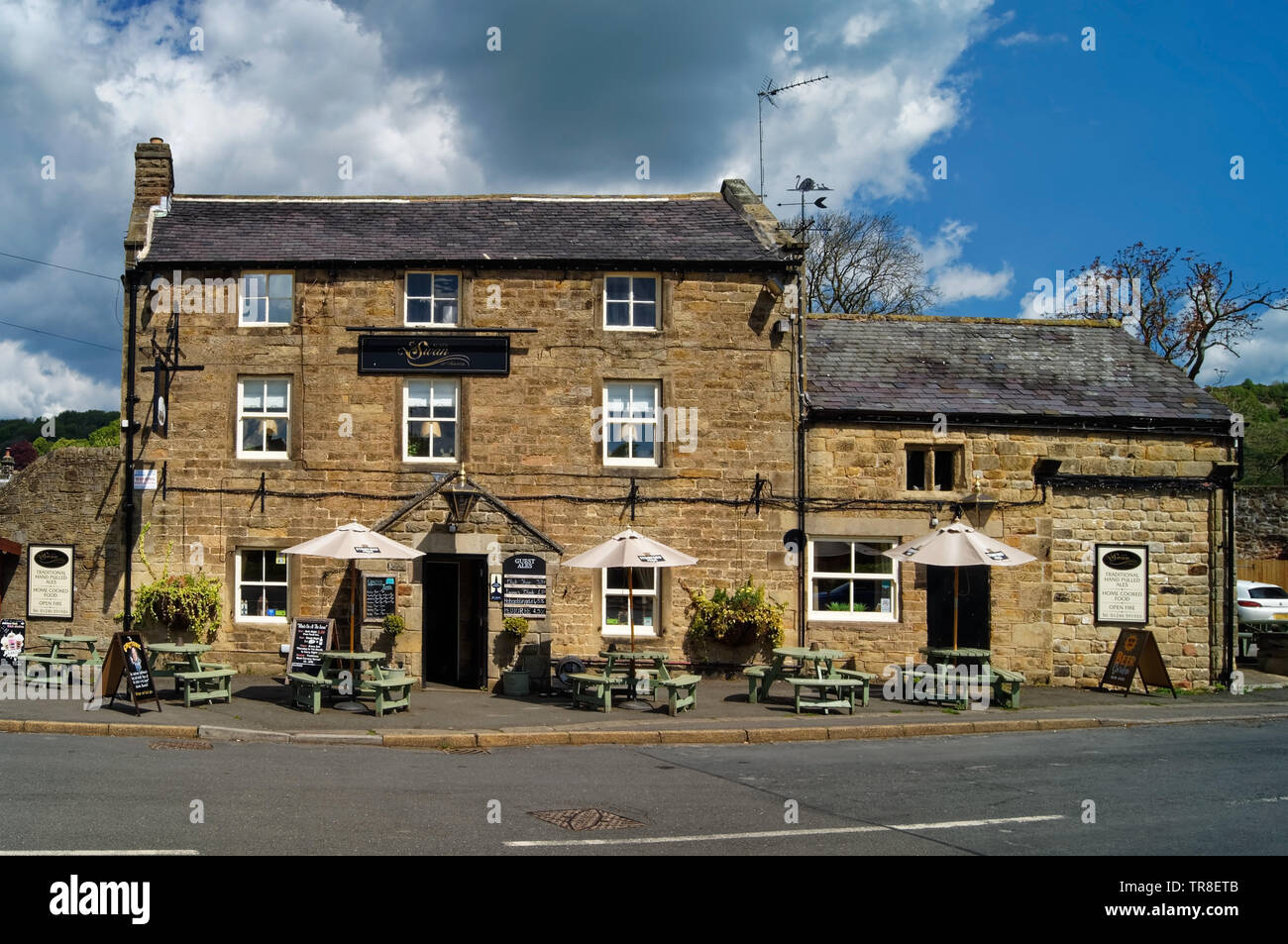 UK,Derbyshire,Ashover,il Black Swan Inn Foto Stock