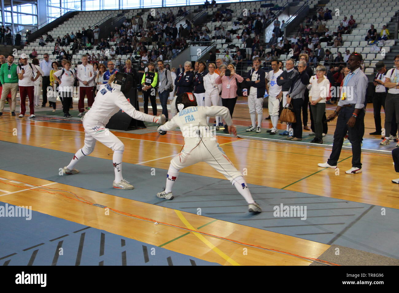 Championnat d'Europa d'Escrime Vétérans à Cognac (1ère journée) Foto Stock