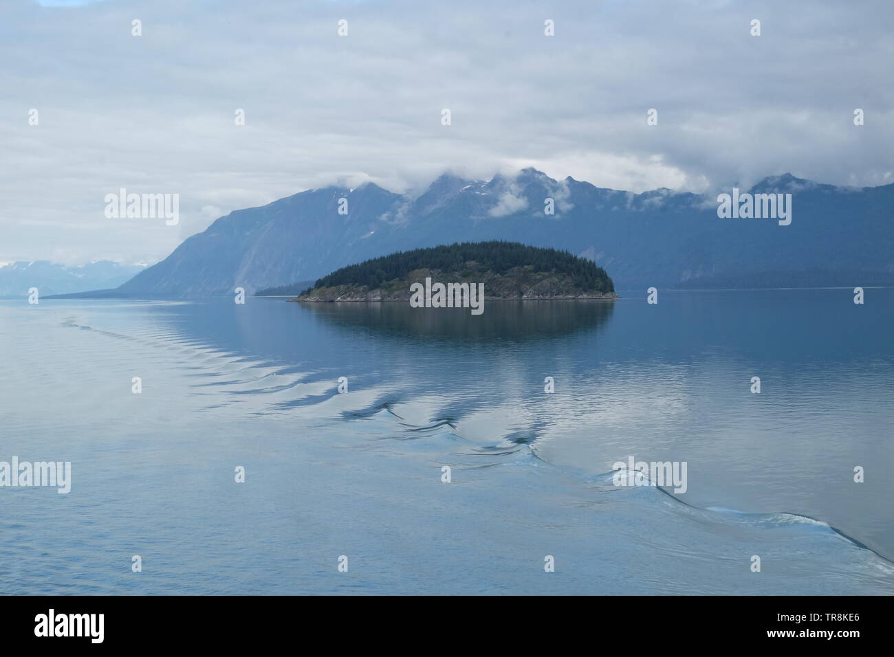 Una vista di Glacier Bay da una nave da crociera Foto Stock