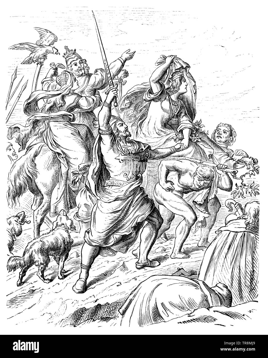 Arrivo dei crociati a Gerusalemme. Dopo Wilhelm von Kaulbach, , Wilhelm von Kaulbach (storia dell'arte libro, 1887) Foto Stock