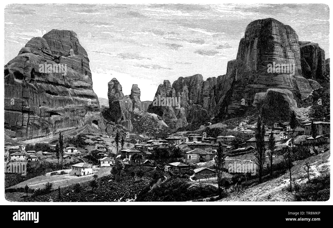 Paesaggio di montagna in Tessaglia, , (atlas, 1909) Foto Stock