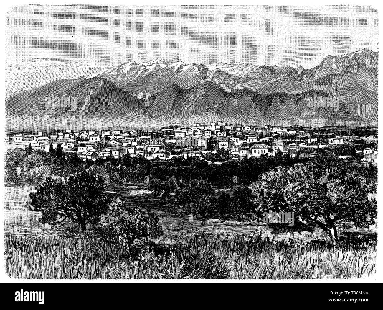 Sparta e la Taygetus, , (atlas, 1909) Foto Stock